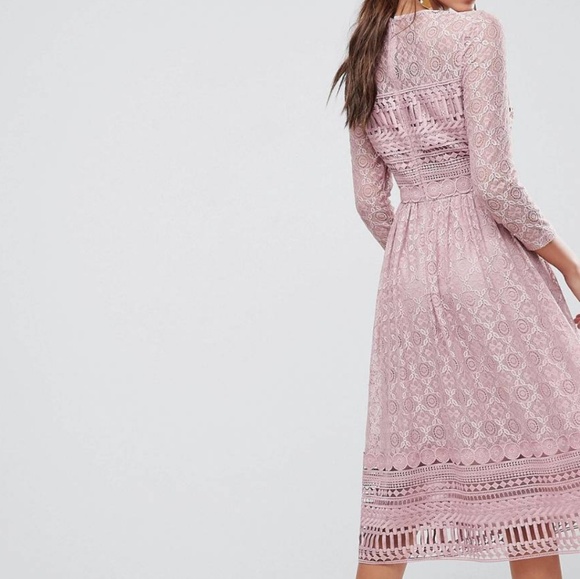 asos premium lace midi